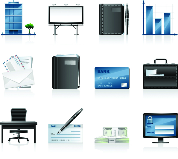 free vector Commercial and financial icon vector